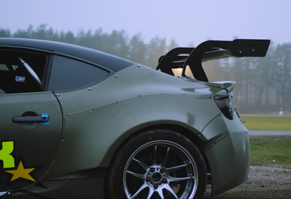HGK Racing -  GT86 Rear Spoiler [Swan Type] With Aluminum Brackets - Carbon Fiber only