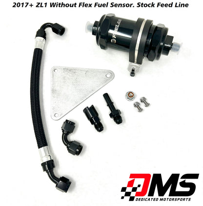 Dedicated Motorsports - Camaro ZL1 6 Micron Fuel Filter Kit with Stock Feed Line