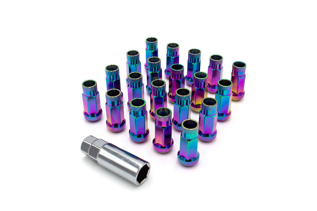 ISR Performance - Steel 50mm Open Ended Lug Nuts M12x1.50 - Neo Chrome