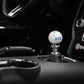 RTR - WHITE SHIFT KNOB - BLUE ENGRAVING (15-23 MUSTANG - GT, ECOBOOST, V6)
