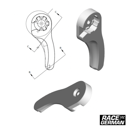 Race German - Billet Aluminum E36 Hood Latch Handle