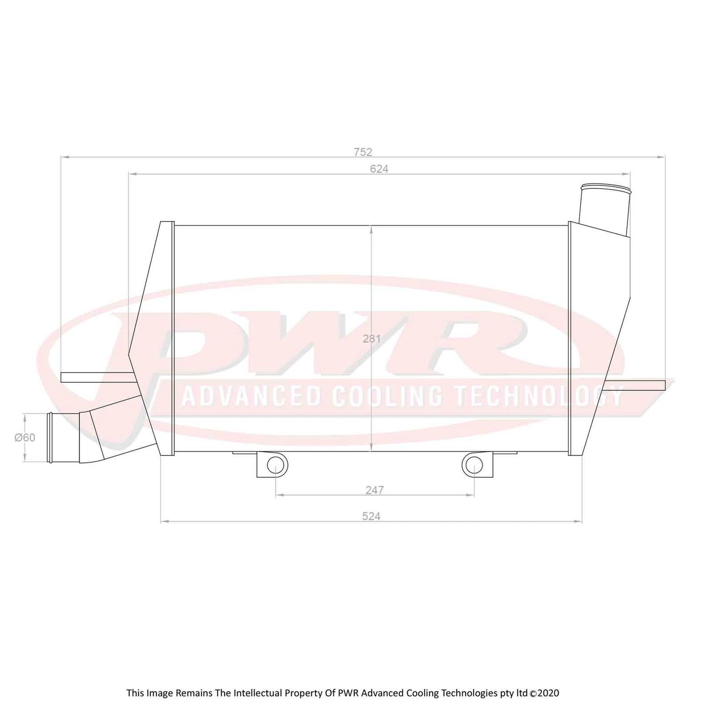 PWR - 68mm Performance Intercooler (Mitsubishi Evo X 07-16)