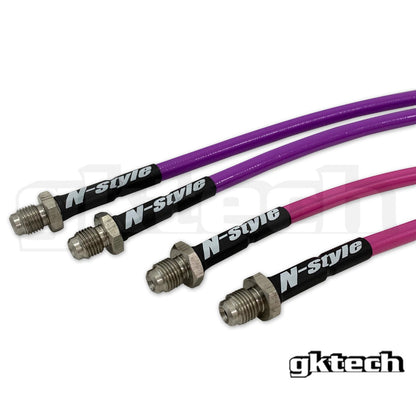 GKTech - LÍNEAS DE FRENO TRENZADAS DE CONVERSIÓN N-STYLE S13 240SX A Z32/GTST/GTR (DELANTERA Y TRASERA) (S13X-CONV-1)