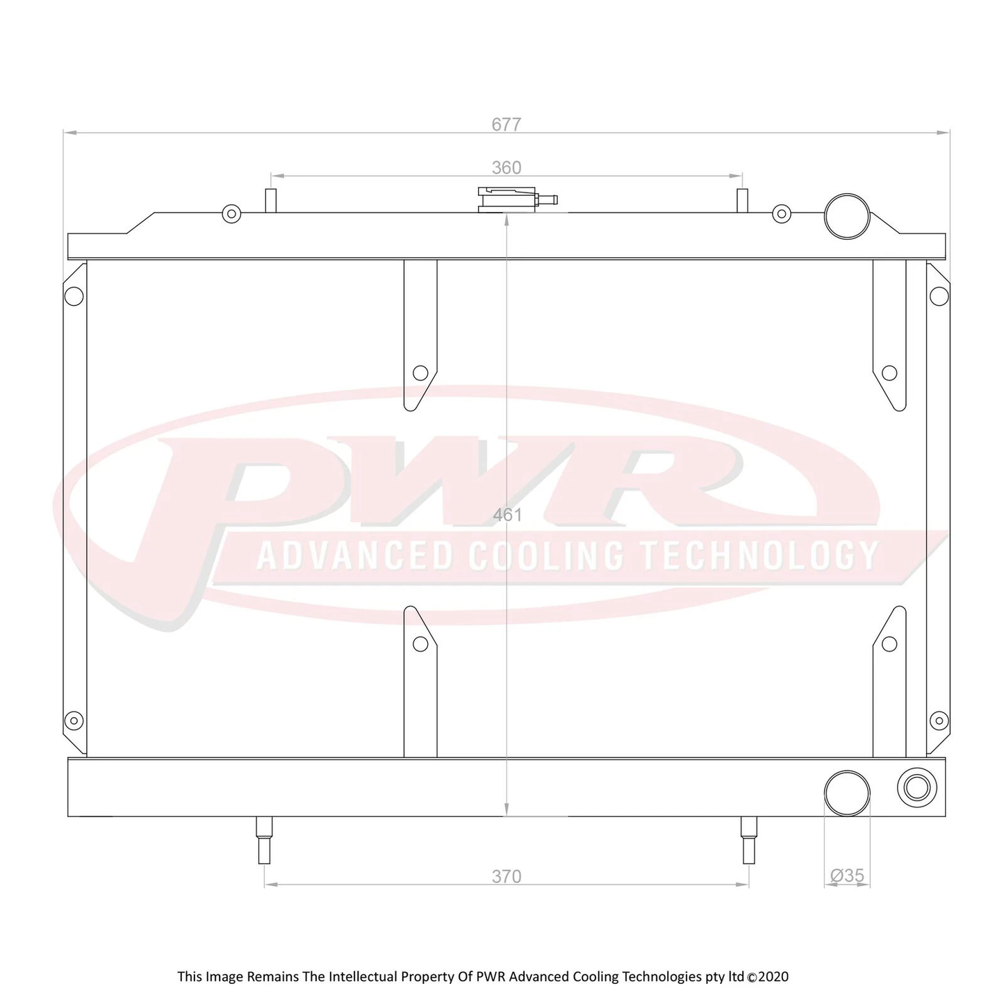 PWR - 55mm Performance Radiator (Nissan Skyline R32 GTR/GTST 89-94) W/ 16" Spal Fan Mounts
