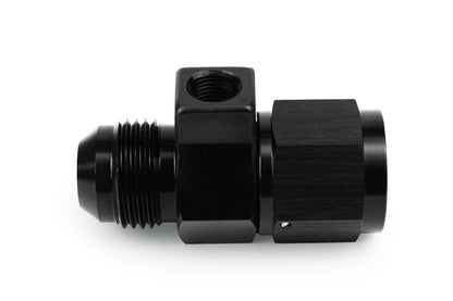 Improved Racing - Inline sensor adapter, -10AN male flare to -10AN female with 1/8" NPT female sensor port, black