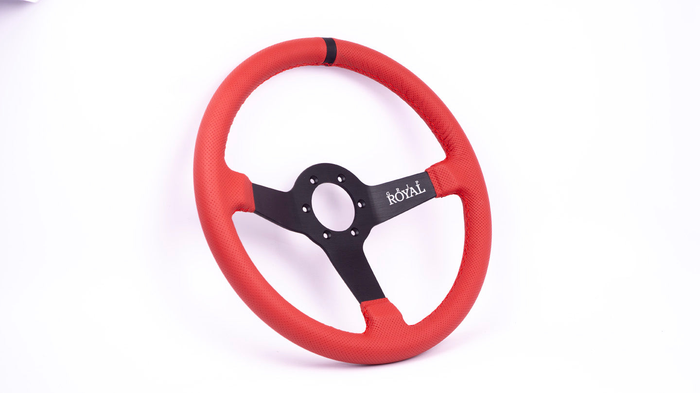 Grip Royal - Brute – 350mm – Red Perforated Leather – Black TDC