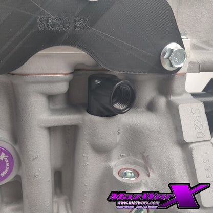 Mazworx - SR20 Breather Adapter, -8AN ORB
