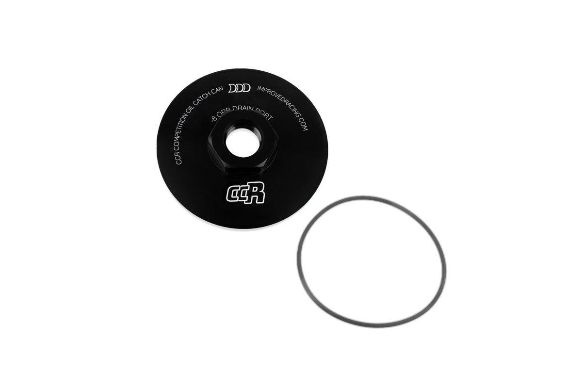Improved Racing - CCR Oil Catch Can Replacement Bottom Cap with -8 ORB Drain Port