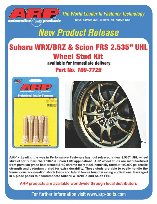 ARP 2015+ Subaru WRX/STI and 13+ BRZ Extended 5 Wheel Stud Kit