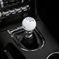 RTR - WHITE SHIFT KNOB - BLUE ENGRAVING (15-23 MUSTANG - GT, ECOBOOST, V6)