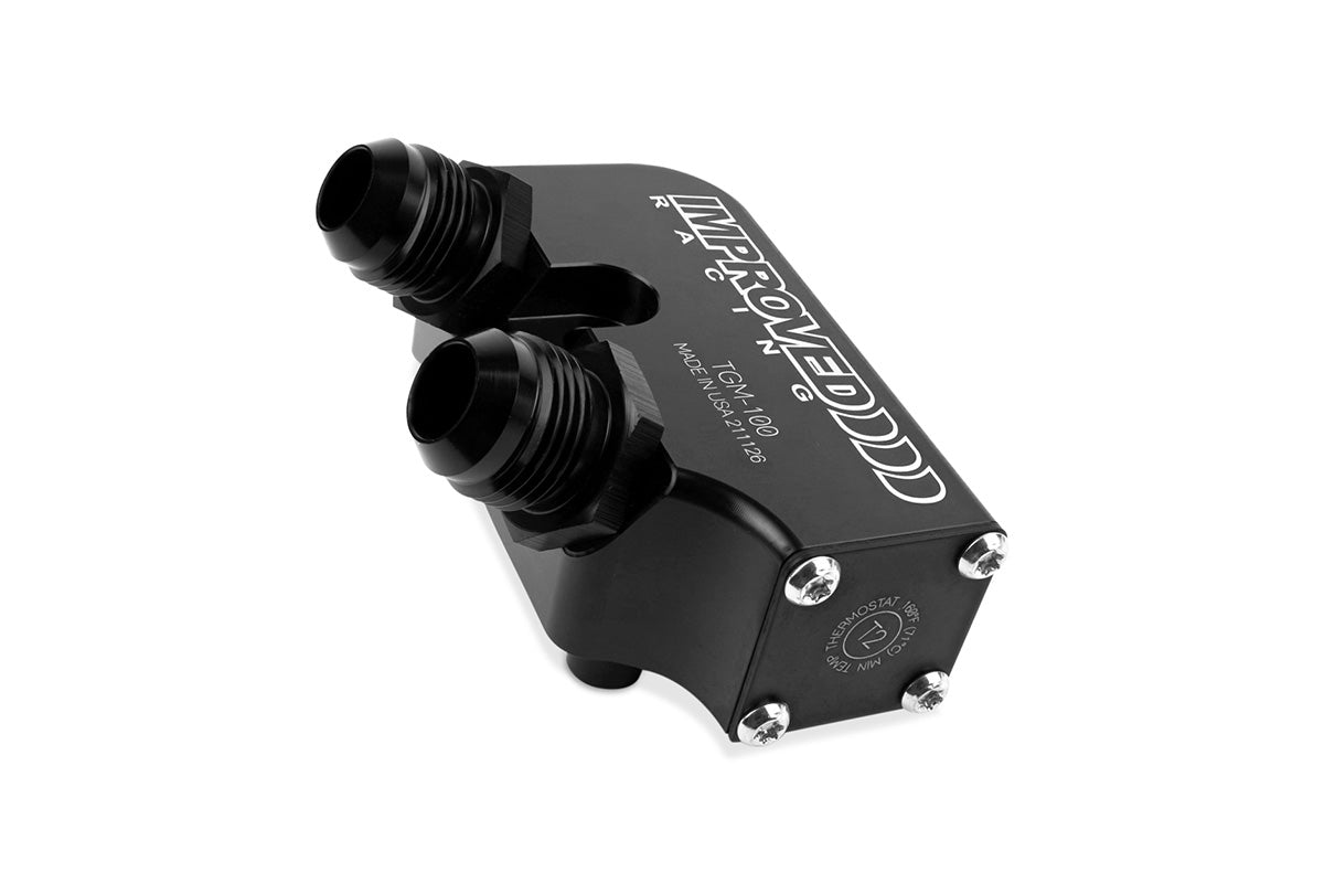 Improved Racing - Transmission cooler adapter, thermostatic, 140F, 6L80/6L90 transmissions, -6AN ORB ports