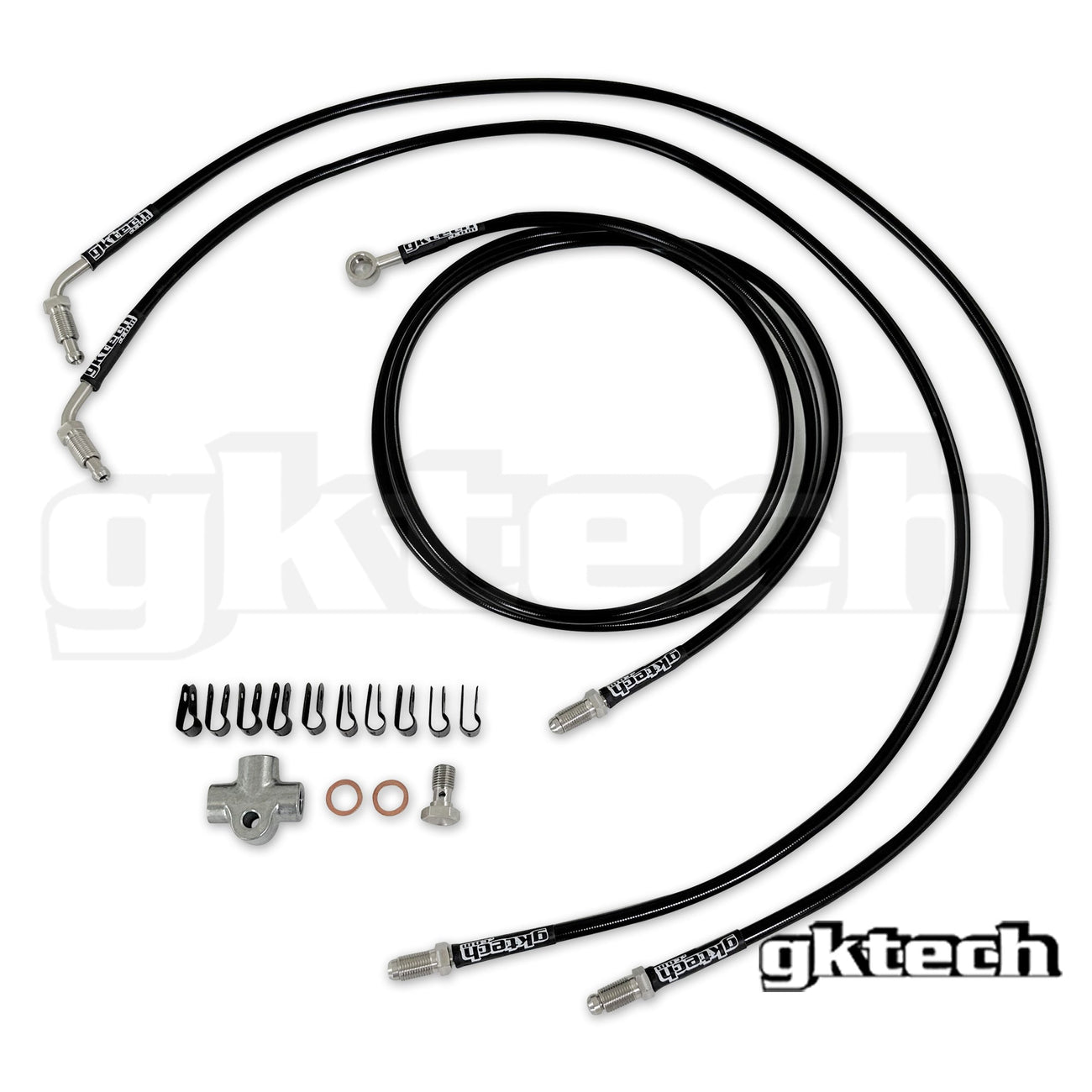 GKTech - 240SX/SKYLINE STAND ALONE SS E-BRAKE KIT DE LÍNEA DE FRENO TRENZADO (2POT-LINE)