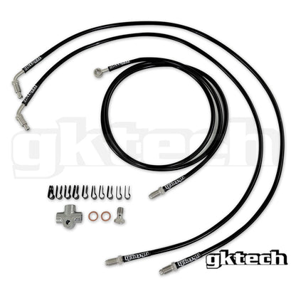 GKTech - 240SX/SKYLINE STAND ALONE SS E-BRAKE KIT DE LÍNEA DE FRENO TRENZADO (2POT-LINE)