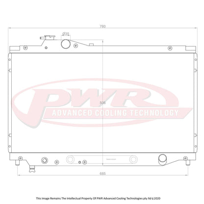 PWR - 55mm Performance Radiator (Toyota Supra Auto 93-98)