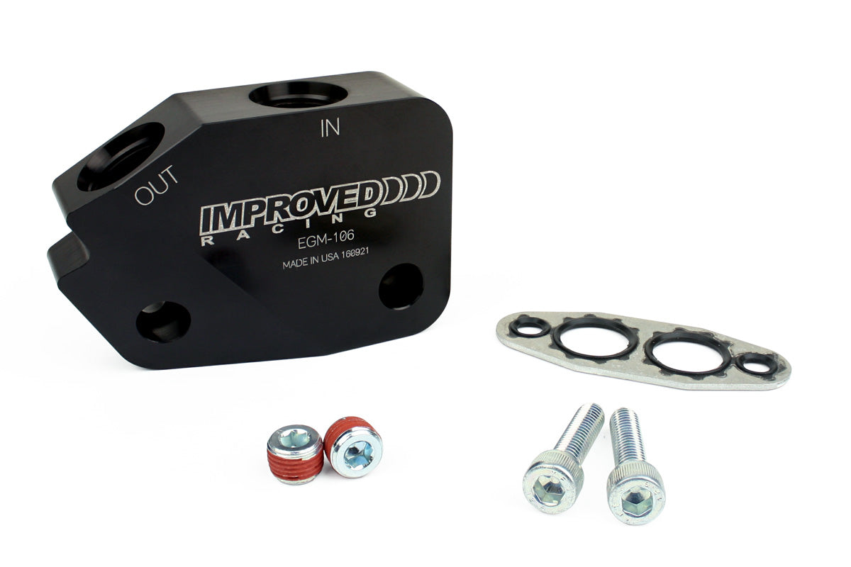 Improved Racing - Oil cooler adapter, low-profile, GM LS series engine, rear sump