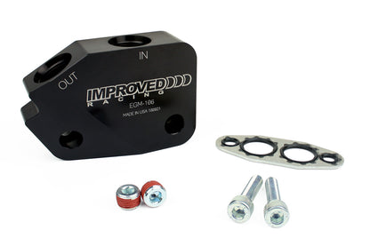 Improved Racing - Oil cooler adapter, low-profile, GM LS series engine, rear sump