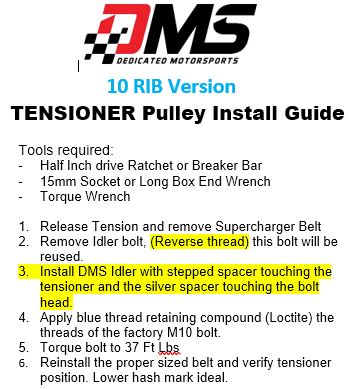 Dedicated Motorsports - 10Rib Billet Tensioner Pulley LSA