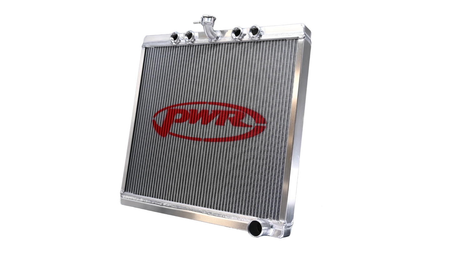 PWR - Radiator Sprint Car Extruded Tube Crossflow Open (Small Neck) 20.17" x 20"  1-1/2" Outlet