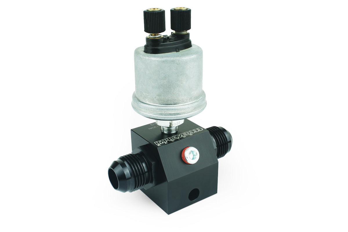 Improved Racing - Inline oil sensor adapter, compact, two 1/8" NPT sensor ports, -10AN ORB in/out ports