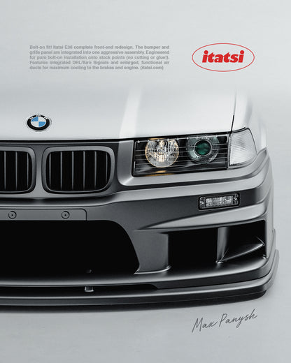 ITATSI - BMW E36 Front Bumper (Nose Panel integrated)