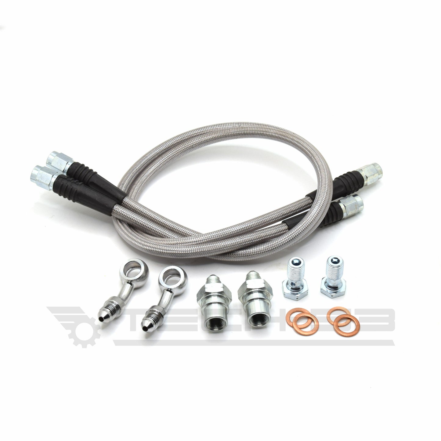 TECH 53 - Nissan 370Z/G37 FRONT Stainless Steel Brake Line PAIR – DOT Compliant