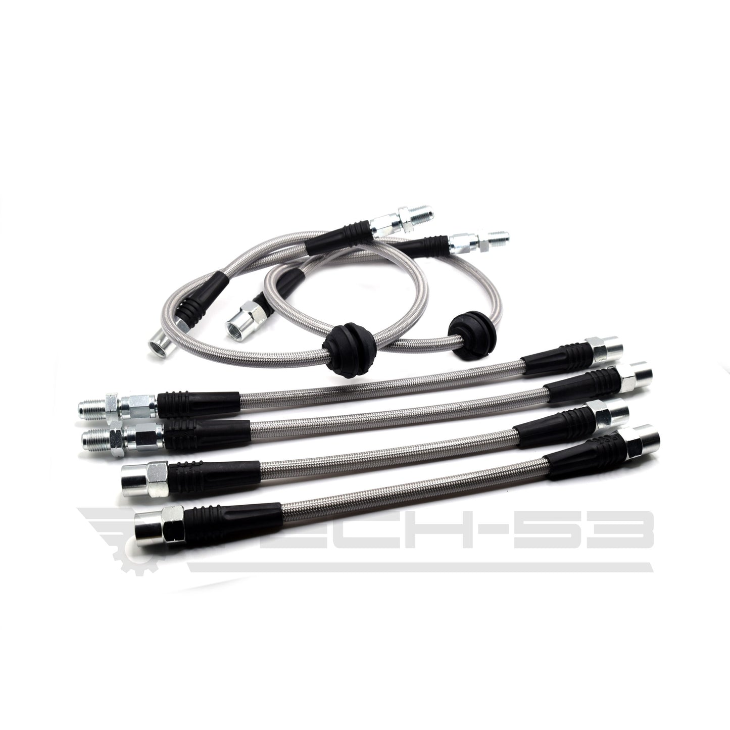 TECH 53 - BMW E8X/E9X (NON-M) FRONT/REAR Stainless Steel Complete 4 Brake Line Kit - DOT Compliant
