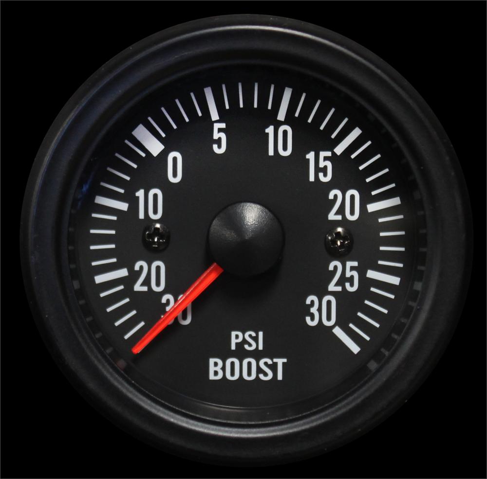 Prosport Gauges - 2-1/16" Electrical Boost Gauge Clear Lens White LED