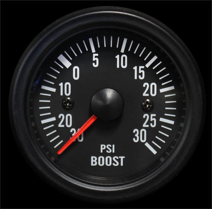 Prosport Gauges - 2-1/16" Electrical Boost Gauge Clear Lens White LED