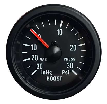 Prosport Gauges - 2-1/16" Mechanical Boost Gauge Clear Lens White LED