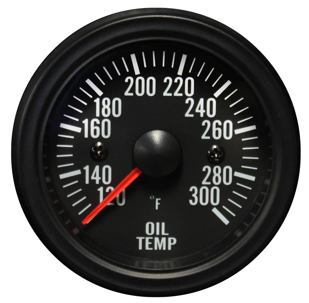 Prosport Gauges - 2-1/16" Electrical Oil Temperature Gauge Clear Lens White LED