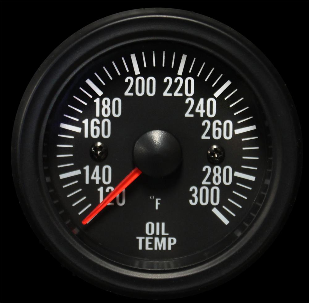 Prosport Gauges - 2-1/16" Electrical Oil Temperature Gauge Clear Lens White LED