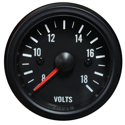 Prosport Gauges - 2-1/16" Volt Gauge Clear Lens White LED