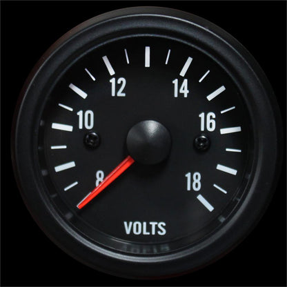 Prosport Gauges - 2-1/16" Volt Gauge Clear Lens White LED