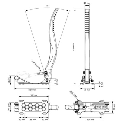 Nuke Performance - Hydraulic Handbrake DriftSpec Pro, Billet Organic Flow 420mm