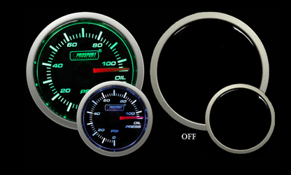 Prosport Gauges - 2-1/16" Green/White Oil Pressure Gauge