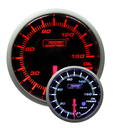 Prosport Gauges - 2-3/8" Amber/White Premium Oil Pressure Gauge