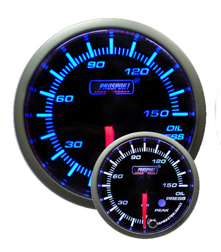 Prosport Gauges - 2-1/16" Premium Blue/White Oil Pressure Gauge