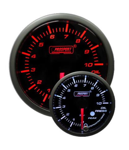 Prosport Gauges - 2-1/16" Amber/White Premium Metric Oil Pressure Gauge