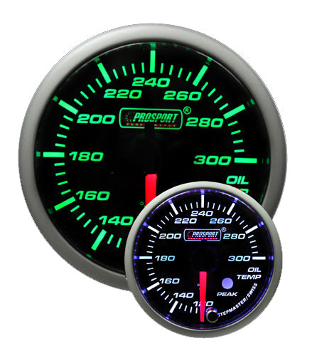 Prosport Gauges - 2-1/16" Green/White Premium Oil Temperature Gauge
