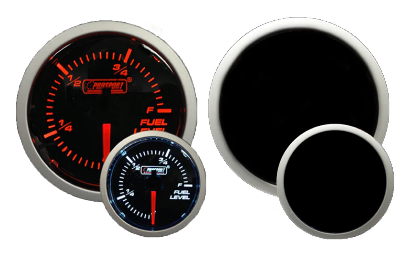 Prosport Gauges - 2-1/16" Amber / White - Fuel Level Gauge