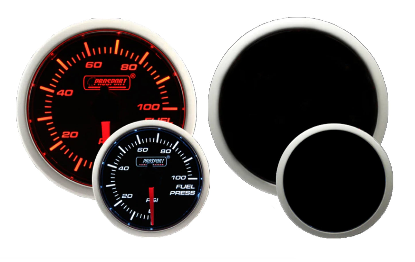 Prosport Gauges - 2-1/16" Amber / White -  Fuel Pressure Gauge