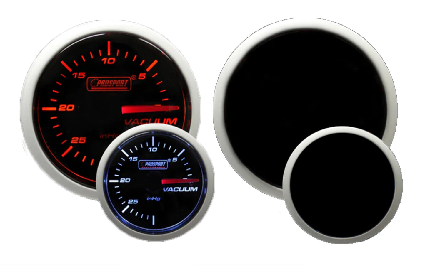Prosport Gauges - 2-1/16" Amber / White Vacuum