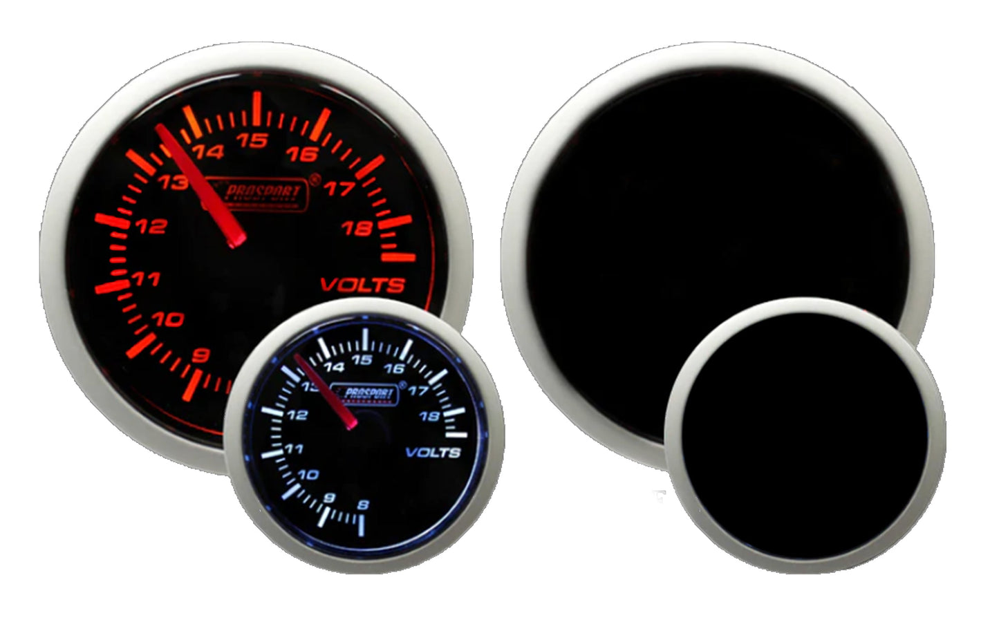 Prosport Gauges - 2-1/16" Amber / White - Electric Volt Gauge