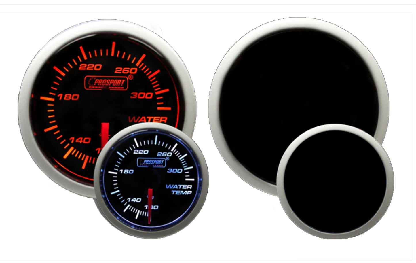 Prosport Gauges - 2-1/16" Amber / White - Electric Water Temperature Gauge