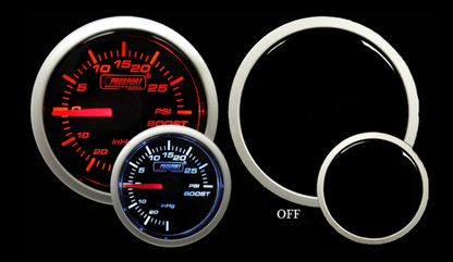 Prosport Gauges - 2-1/16" Amber / White Mechanical Boost Gauge