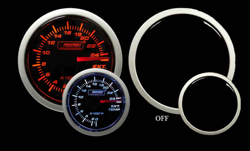 Prosport Gauges - 2-1/16" Amber / White - Electrical Exhaust Gas Temperature Gauge