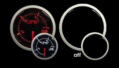 Prosport Gauges - 2-1/16" Amber / White - Fuel Level Gauge