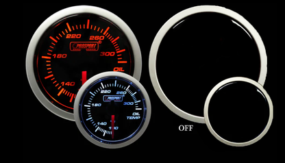 Prosport Gauges - 2-1/16" Amber / White - Electric Oil Temperature Gauge