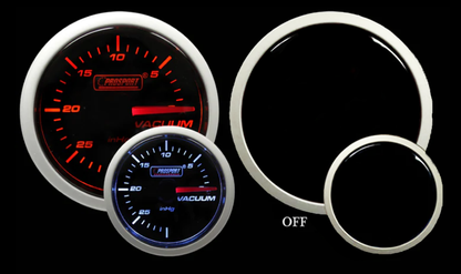 Prosport Gauges - 2-1/16" Amber / White Vacuum