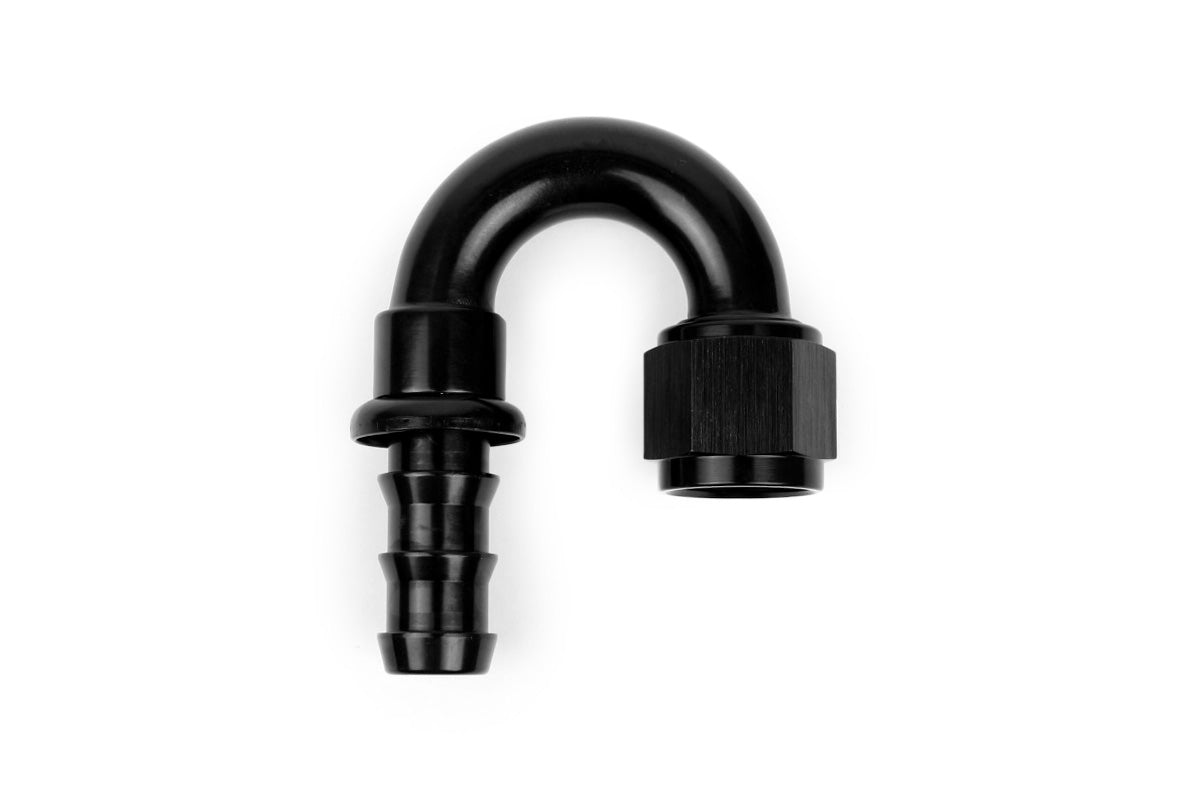 Improved Racing - RaceFlux 180-Degree Push-Lock Hose End Fitting, 5/16" Barb to -6AN Female